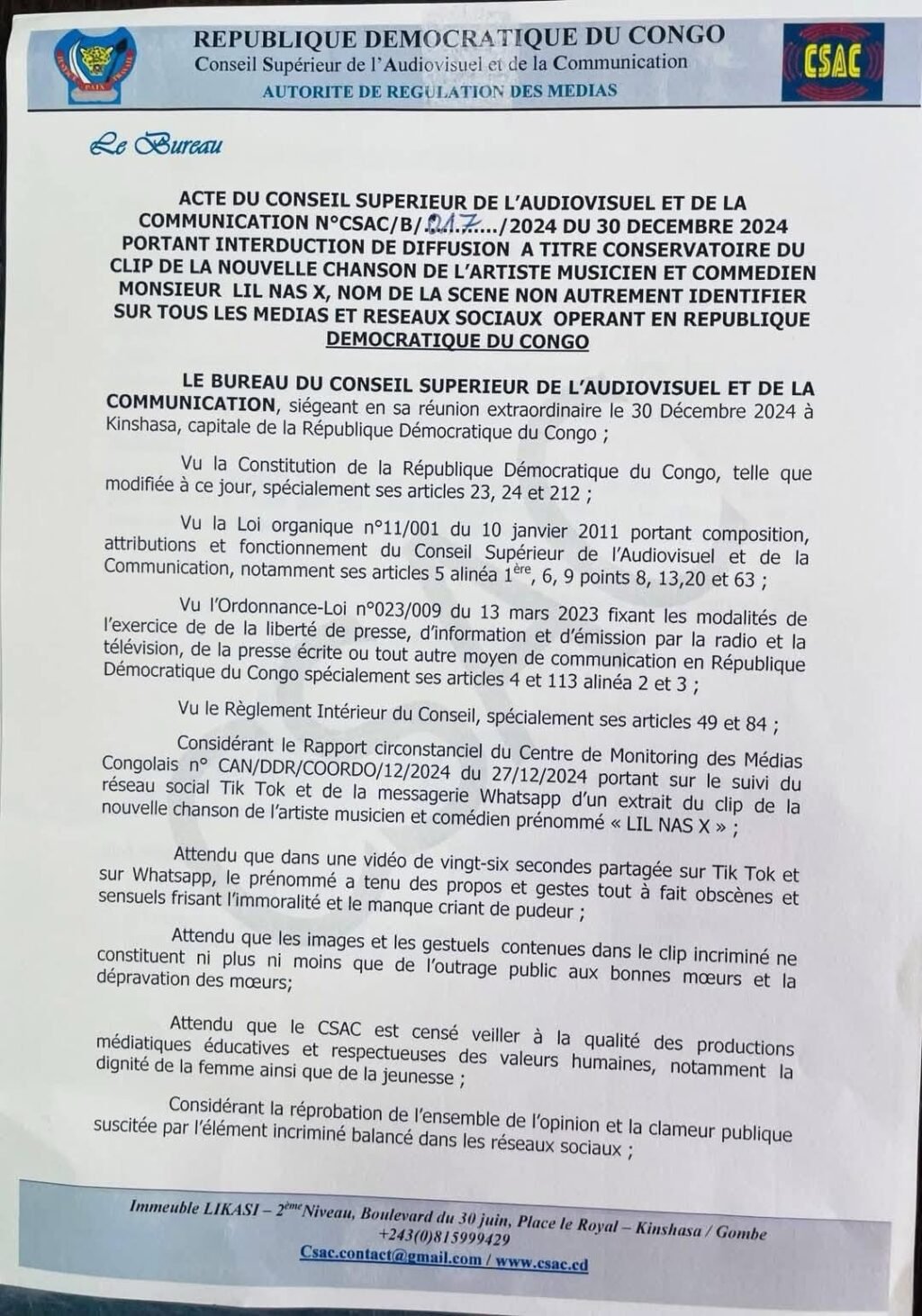 Le CSAC interdit la diffusion de la chanson « Misu kaka likolo na cadre ya sentiment » de Zig Seigne 19 img 9980 1