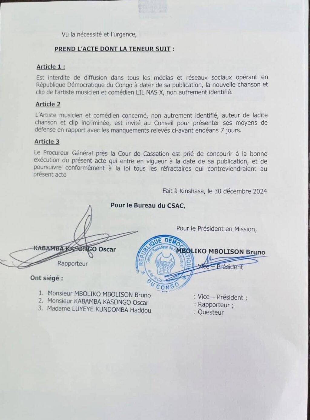 Le CSAC interdit la diffusion de la chanson « Misu kaka likolo na cadre ya sentiment » de Zig Seigne 20 img 9981 1